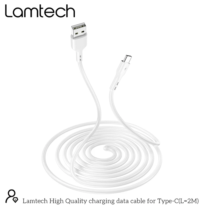 Καλώδιo USB Lamtech Data Type-C 2M WHITE