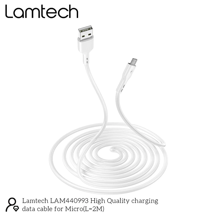 Καλώδιo USB Lamtech Data Micro 2m WHITE
