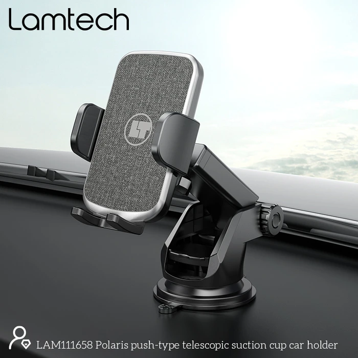 Βάση Κινητού Αυτοκινήτου Lamtech TELESCOPIC SUCTION CUP Black