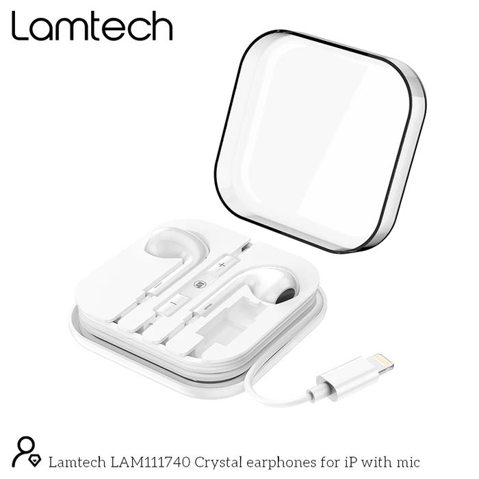 Handsfree Ακουστικά Lamtech Lightning With Microphone WHITE