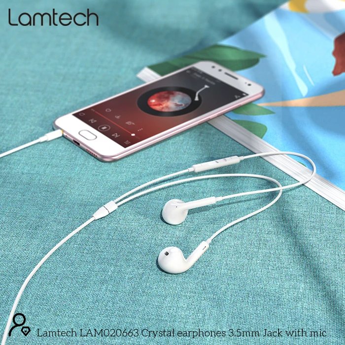 Handsfree Ακουστικά Lamtech Stereo 3,5mm JACK WHITE