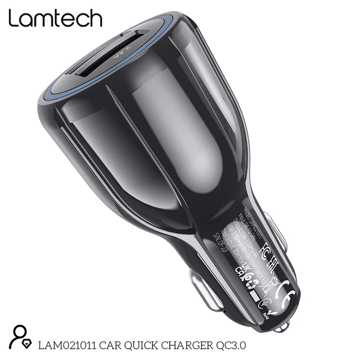 Φορτιστής Αυτοκινήτου Lamtech Quick Charger QC3.0 3.1A
