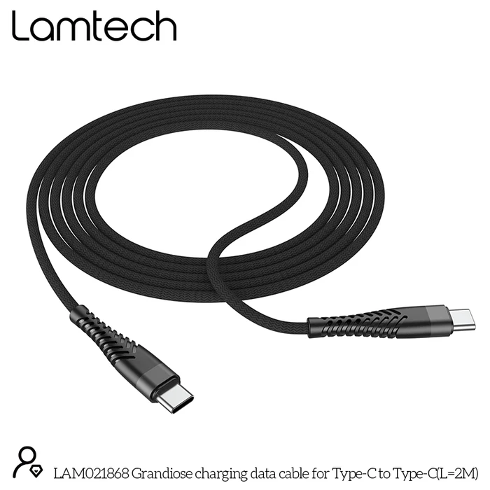 Καλώδιo USB Lamtech HQ UNBREAKABLE Type-C to Type-C 2M