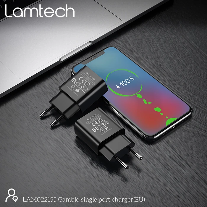 Φορτιστής Πρίζας Lamtech USB Travel Charger 2,1A Black