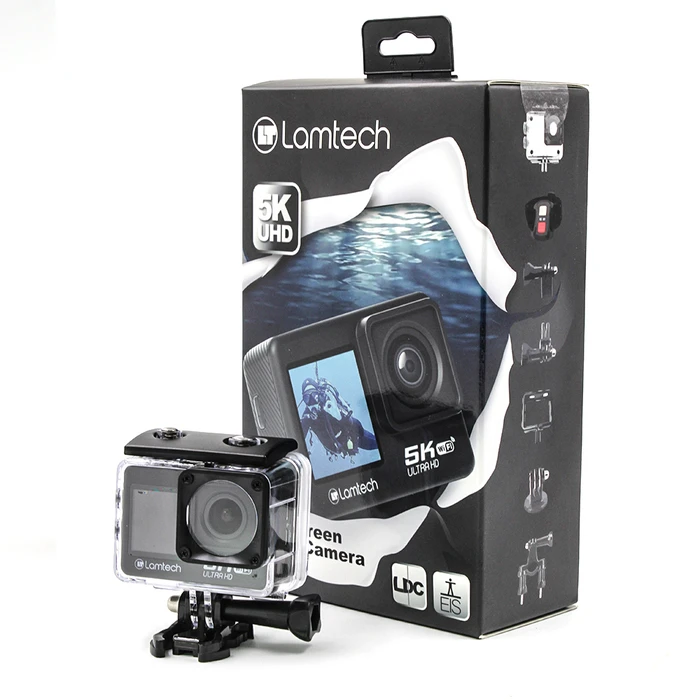 Action Camera Lamtech 5K/EIS DUAL SCREEN