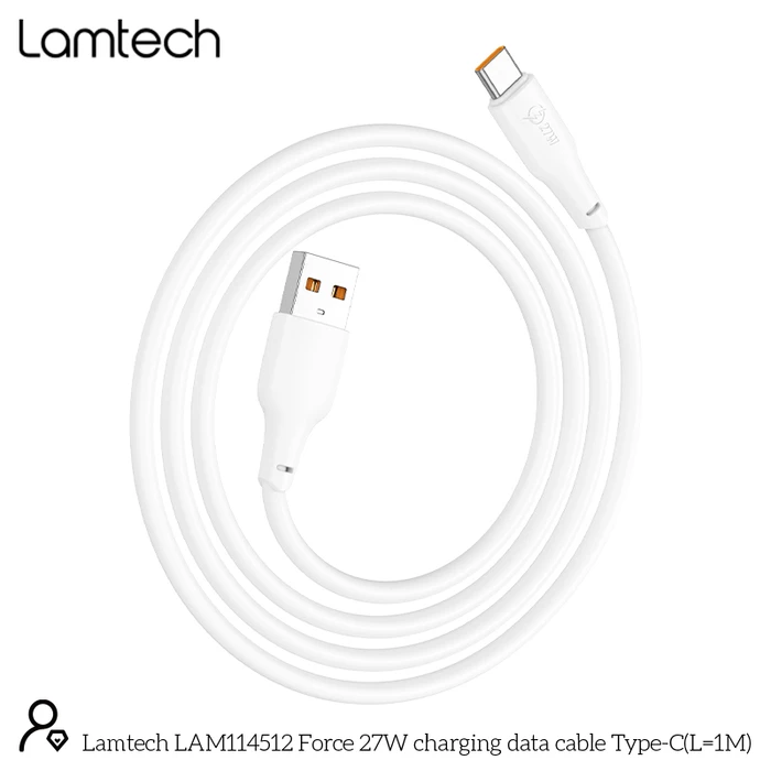 Καλώδιο USB-C Lamtech High Power 1m 27w White