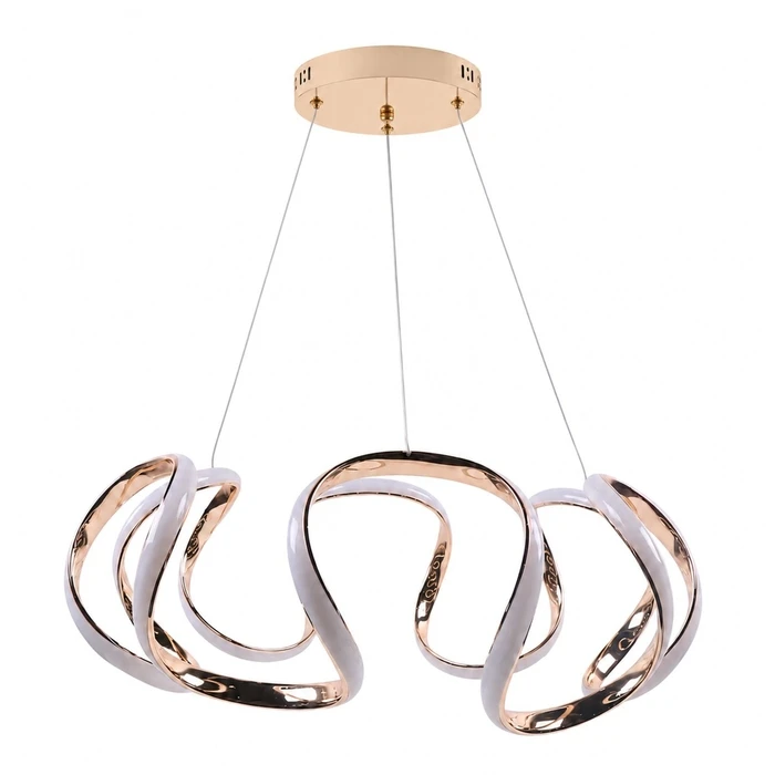 VenCore Nuvia Gold 7741-20033 - Modern LED Pendant Ceiling Light 45W Gold Aluminum Adjustable CCT with Remote - Ø48 x H18 cm