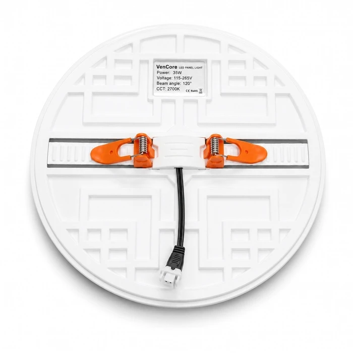 VenCore 6407-50005 - LED Πάνελ Στρογγυλό 35W 4500K Φ22.7 x Υ2.5cm με Ρυθμιζόμενο Στήριγμα Κοπής Οπής