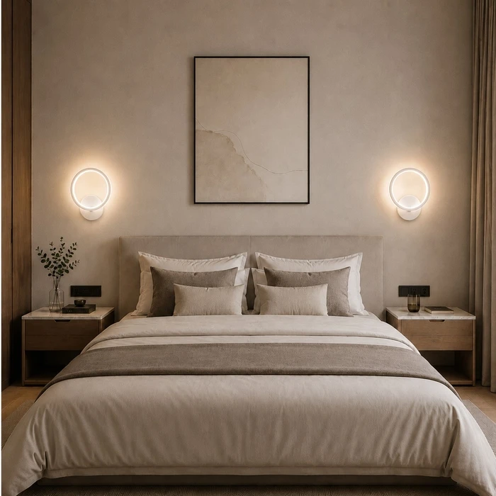 VenCore Lunora White 6093-20006 - Modern LED Wall Sconce 12W Adjustable CCT