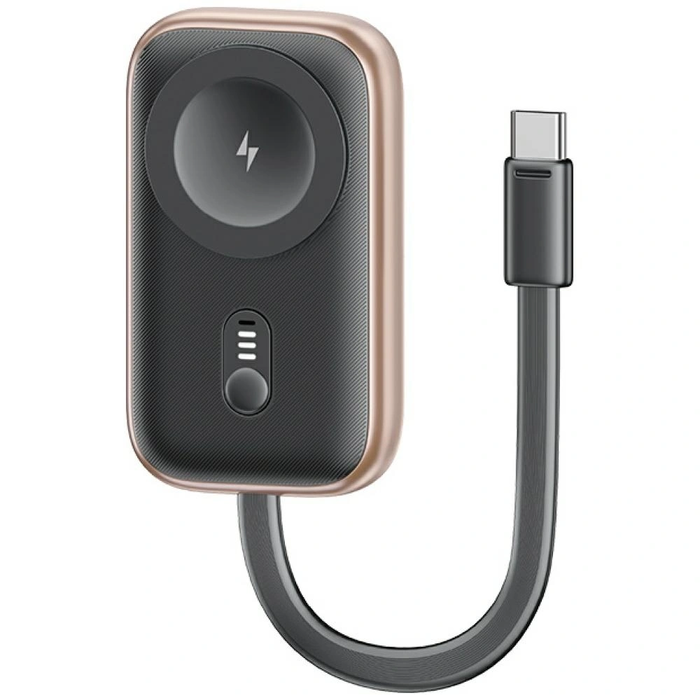 USAMS CD245 2-in-1 Wireless Charger for Apple Watch with 1200mAh Power Bank + USB-C Cable Tarnish
