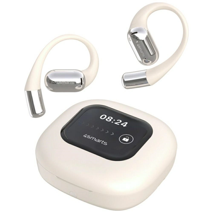 4smarts SkyBuds OWS Wireless Open-Ear Headphones Bluetooth 5.4 with AI Screen Beige