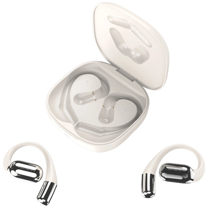 4smarts SkyBuds OWS Wireless Open-Ear Headphones Bluetooth 5.4 with AI Screen Beige