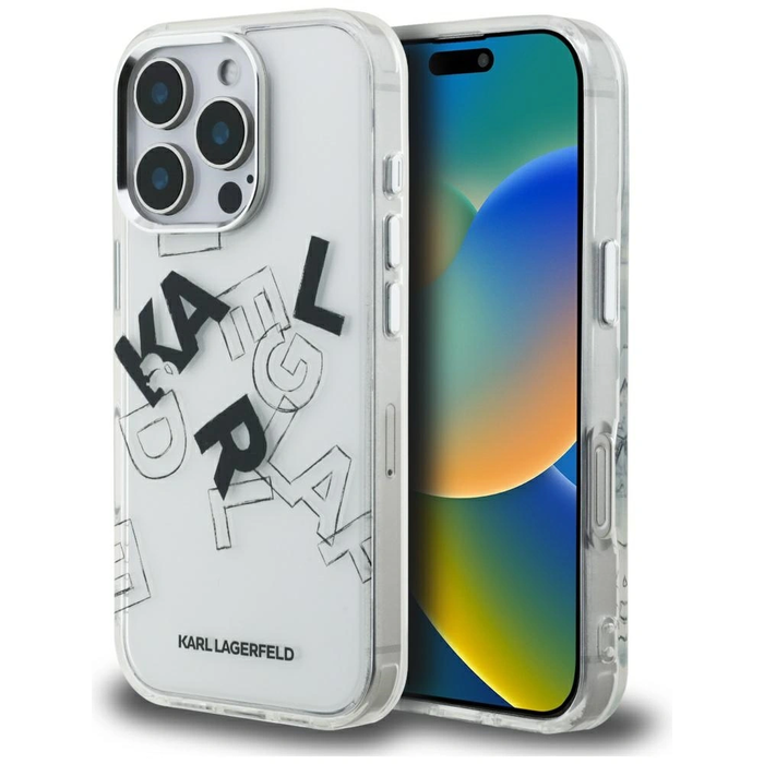 Karl Lagerfeld IML Sketched Graphic Apple iPhone 16 Pro clear