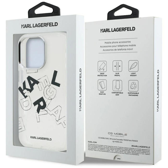 Karl Lagerfeld IML Sketched Graphic Apple iPhone 16 Pro clear
