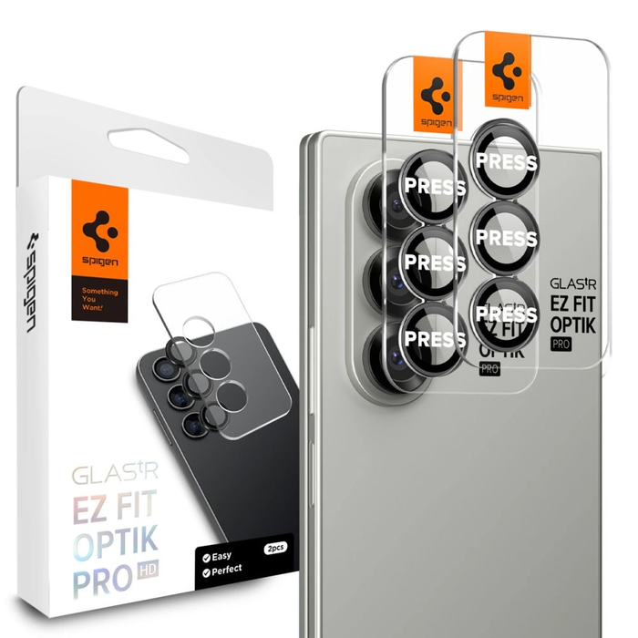 Spigen Optik Pro HD Glas.tr ez Fit Camera Protector Samsung Galaxy Z Fold 7 / 8 Ultra Black [2 PACK]