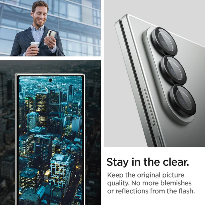 Spigen Optik Pro HD Glas.tr ez Fit Camera Protector Samsung Galaxy Z Fold 7 / 8 Ultra Black [2 PACK]