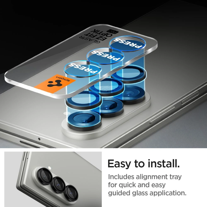 Spigen Optik Pro HD Glas.tr ez Fit Camera Protector Samsung Galaxy Z Fold 7 / 8 Ultra Black [2 PACK]
