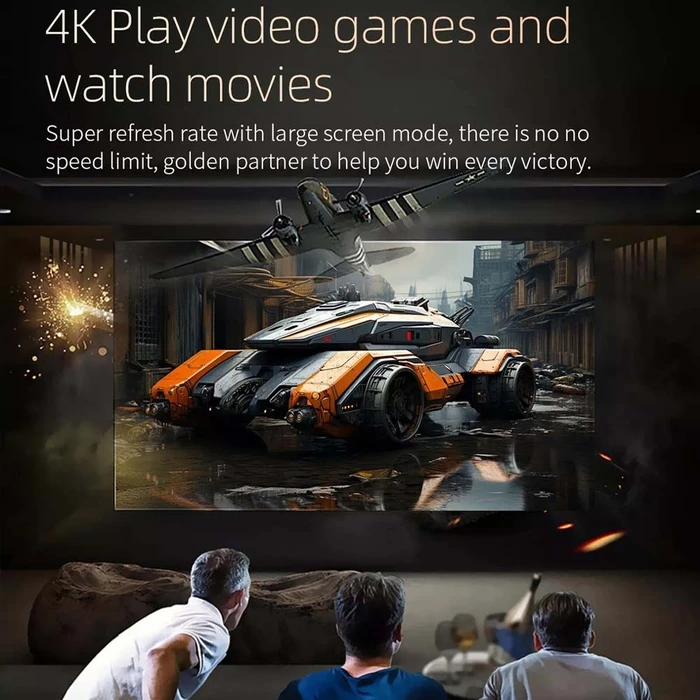 Projector Volto Home 1080p Ansi 300 Wifi Bt Android 12 Auto Focus