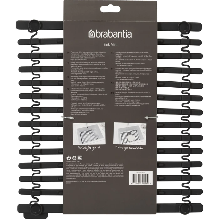 Brabantia SinkSide Silicone Dish Drying Mat — Dark Grey