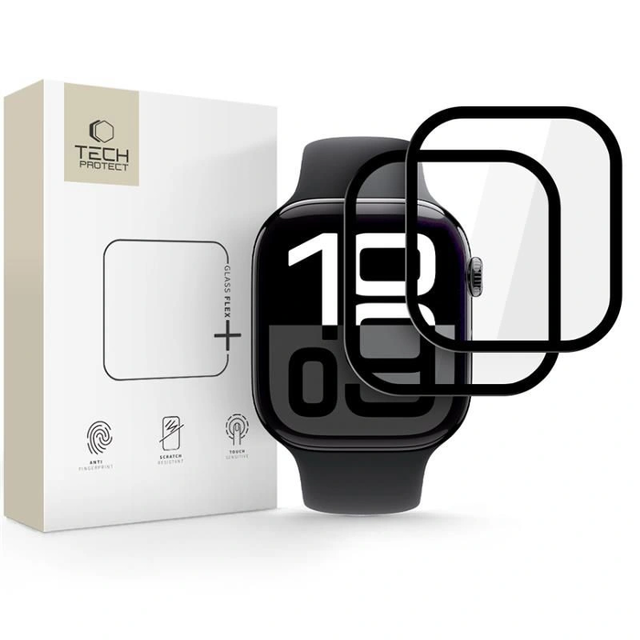 Tech-Protect Glass Flex+ Apple Watch 10 / 11 46mm Black [2 PACK]