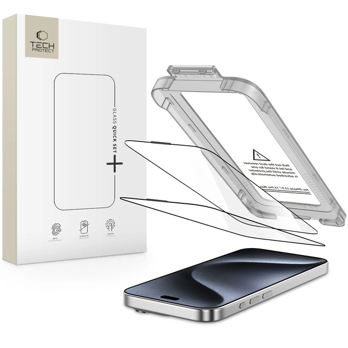 Tech-Protect Quick Set+ Apple iPhone 15 Pro Black [2 PACK]