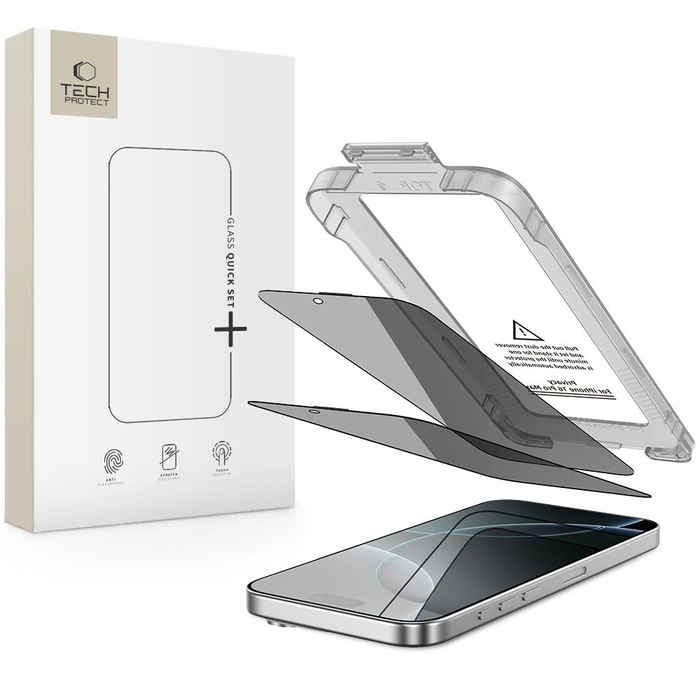 Tech-Protect Quick Set Spy+ Apple iPhone 16 Pro Privacy [2 PACK]