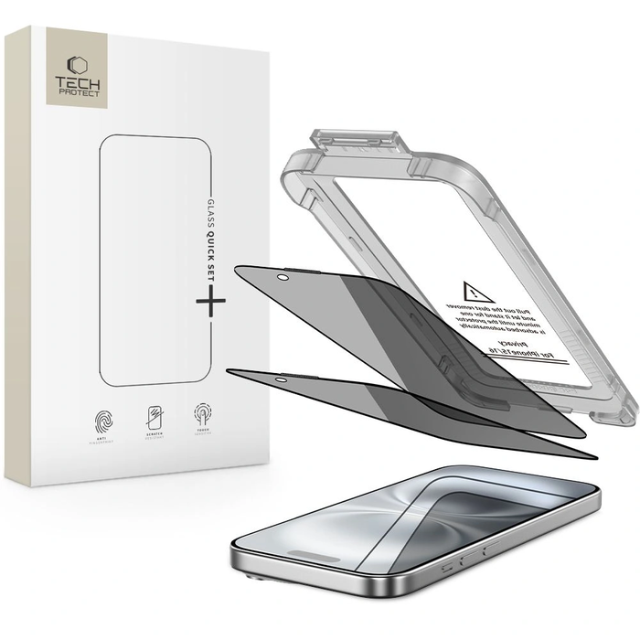 Tech-Protect Quick Set Spy+ Apple iPhone 15 / 16 Privacy [2 PACK]