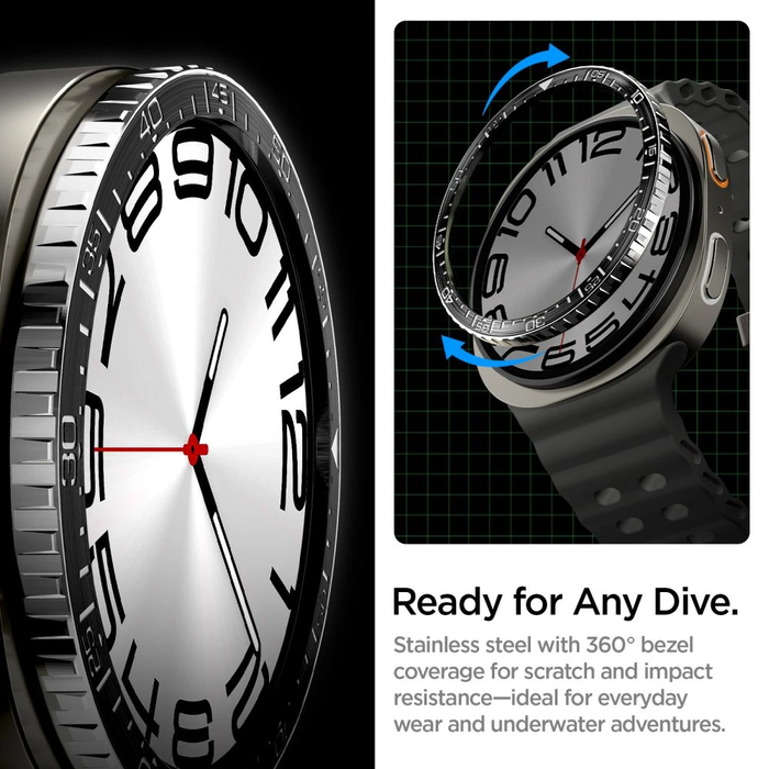 Spigen Bezel Tune Diver Samsung Galaxy Watch 8 / 9 44mm Black