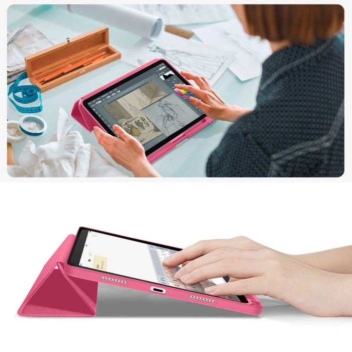 Tech-Protect SmartCase Pen Canvas Apple iPad 10.9" 2022 / 11" 2025 Magenta Bloom