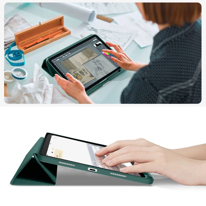 Tech-Protect SmartCase Pen Canvas Apple iPad 10.9" 2022 / 11" 2025 Moss Green