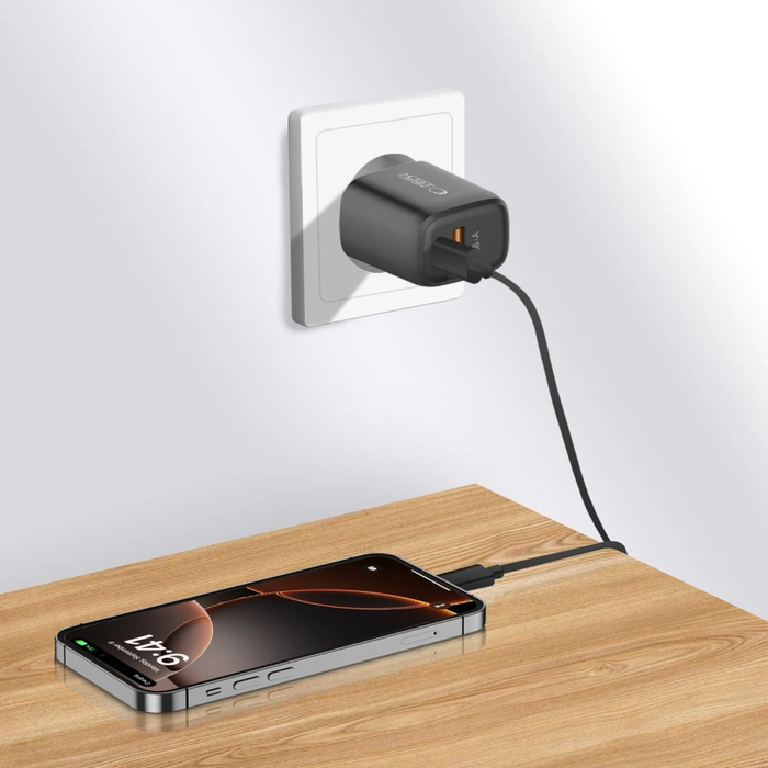 Tech-Protect NCA30 USB-A, USB-C Network Charger PD 30W / QC3.0 Black