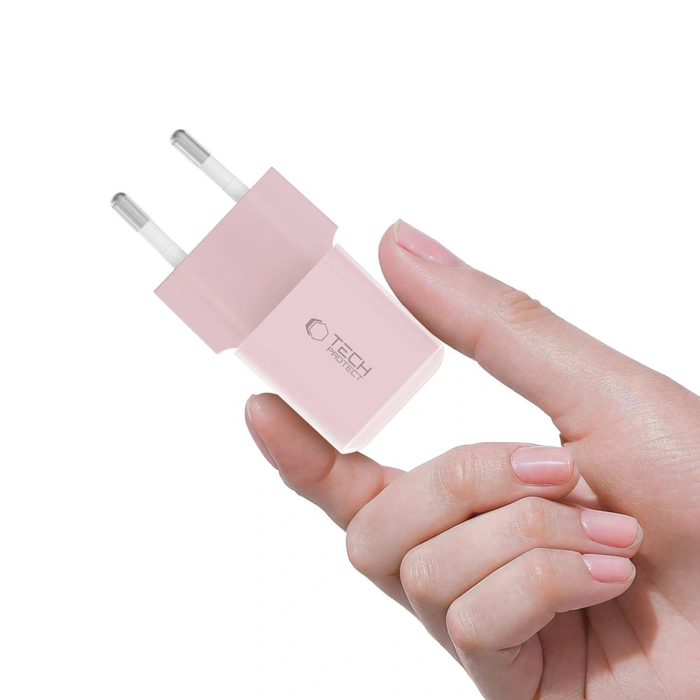 Tech-Protect NCM25 USB-C Network Charger PD 25W Baby Pink