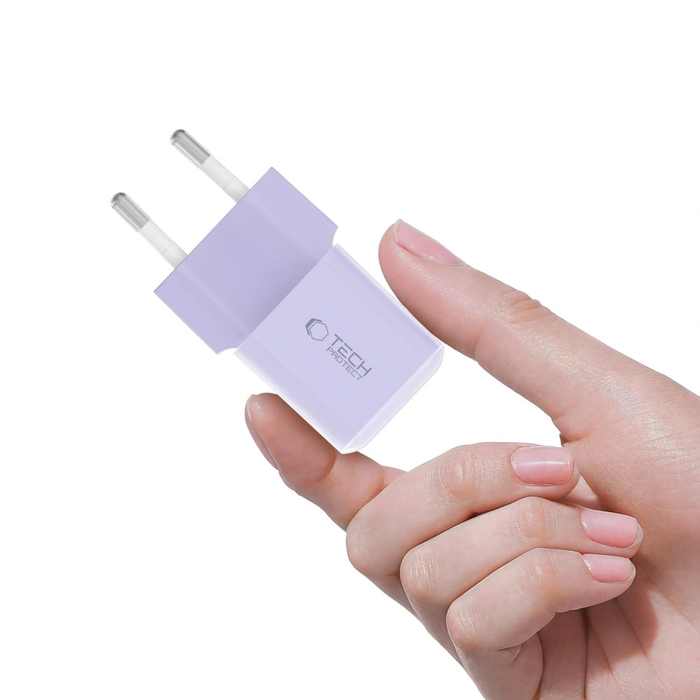 Tech-Protect NCM25 USB-C Network Charger PD 25W Baby Purple