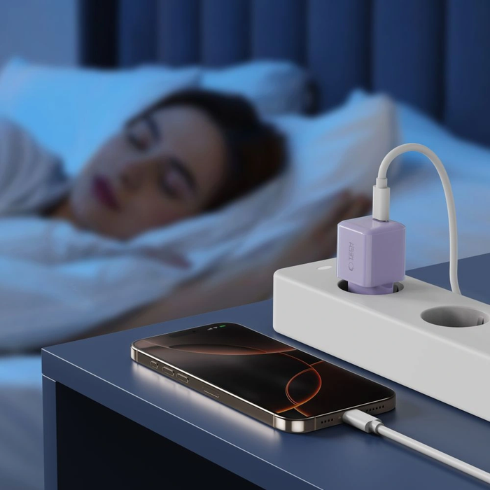 Tech-Protect NCM25 USB-C Network Charger PD 25W Baby Purple