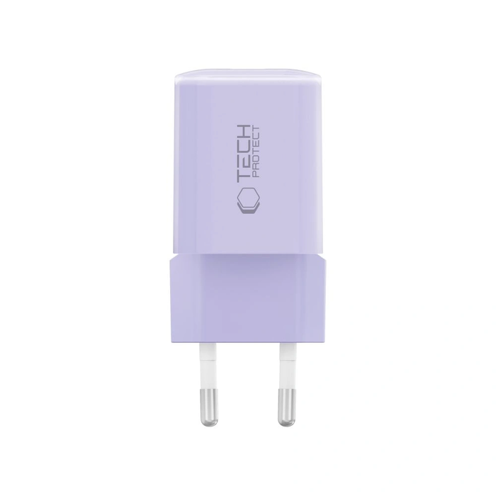Tech-Protect NCM33 USB-A, USB-C Network Charger PD 33W / QC3.0 Baby Purple