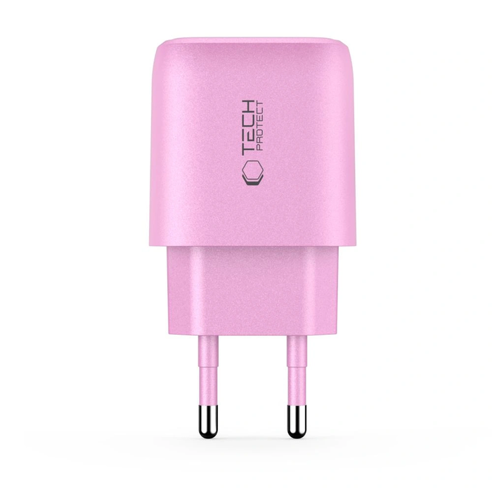 Tech-Protect NCA30 USB-A, USB-C Network Charger PD 30W / QC3.0 Baby Pink