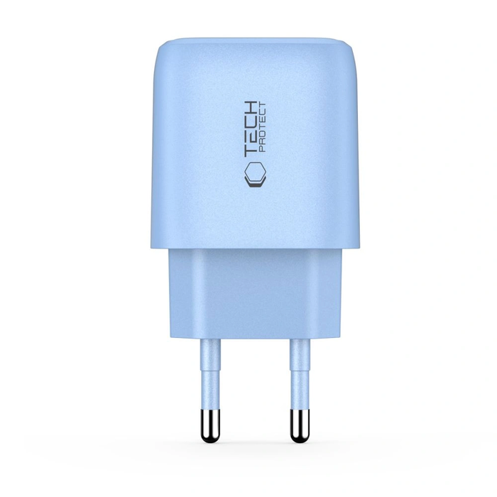 Tech-Protect NCA30 USB-A, USB-C Network Charger PD 30W / QC3.0 Baby Blue