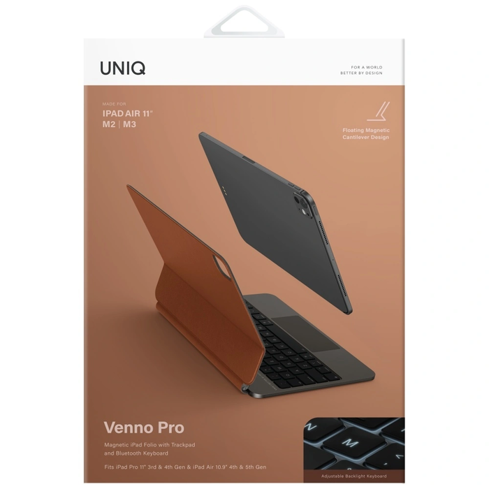 UNIQ Venno Pro Magnetic Smart with keyboard Apple iPad Air 11" 2024/2025 / iPad Air 10.9" 2022/2020 / iPad Pro 11" 2022/2021 caramel