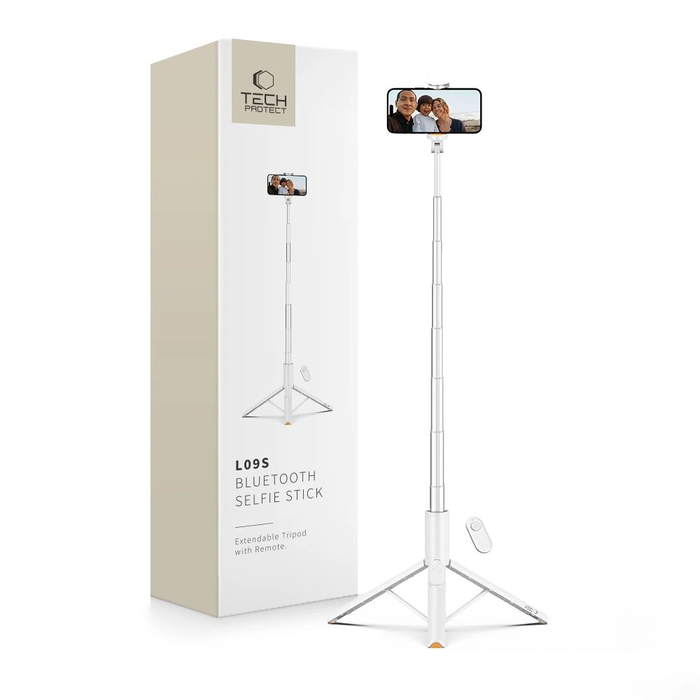 Tech-Protect L09S Bluetooth Selfie Stick Tripod White