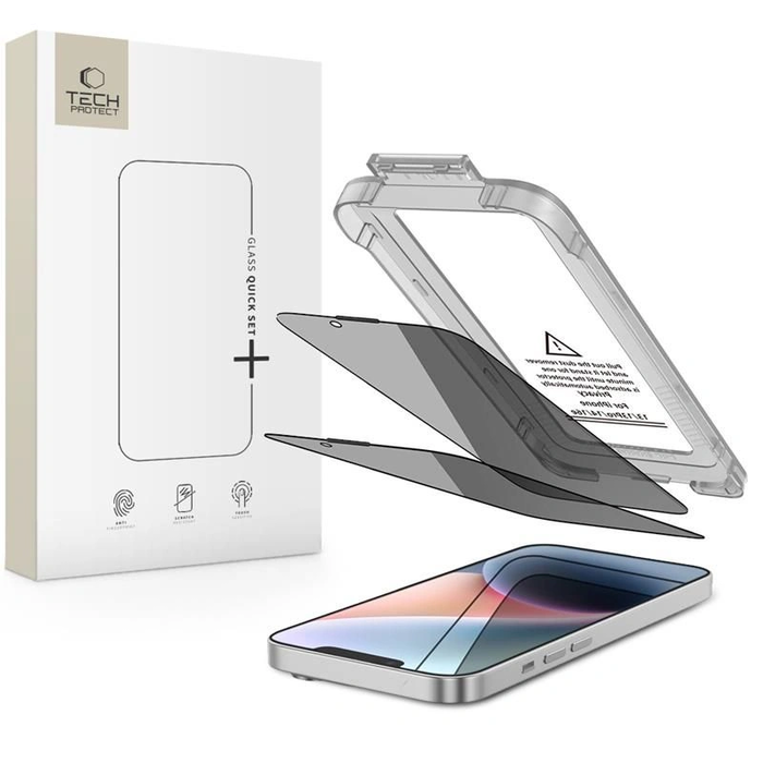 Tech-Protect Quick Set Spy+ Apple iPhone 13 / 13 Pro / 14 / 16e Privacy [2 PACK]