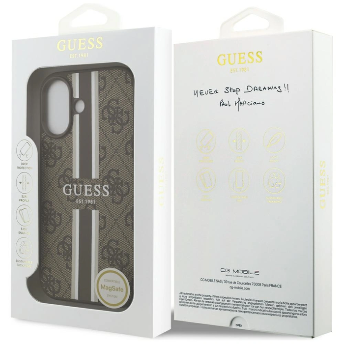 Guess 4G Printed Stripes MagSafe Apple iPhone 17 brown