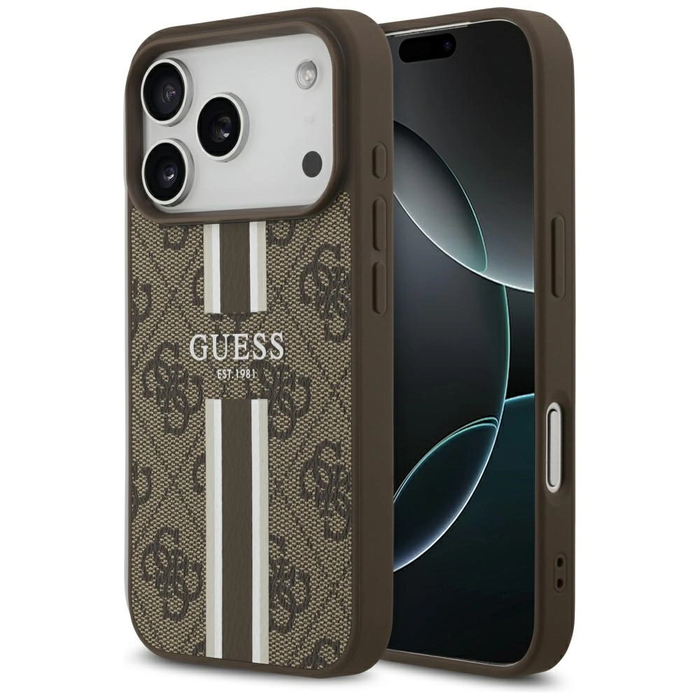 Guess 4G Printed Stripes MagSafe Apple iPhone 17 Pro brown
