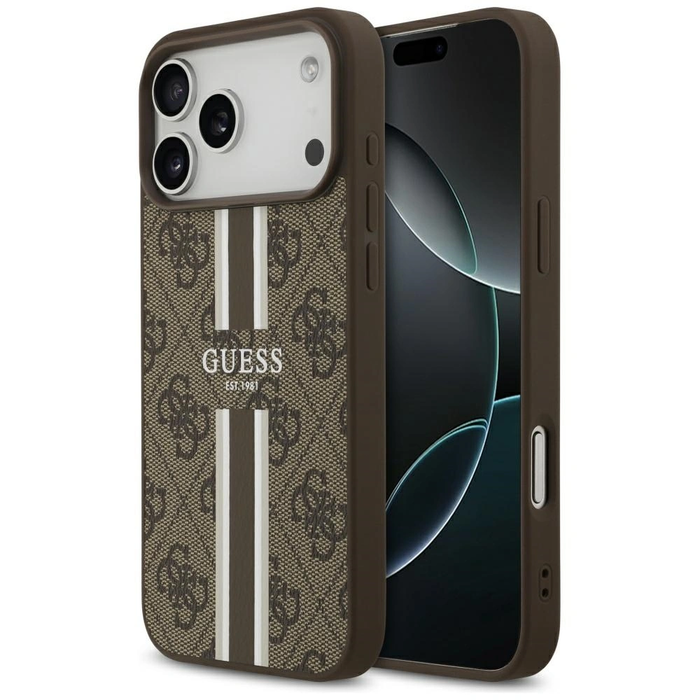 Guess 4G Printed Stripes MagSafe Apple iPhone 17 Pro Max brown