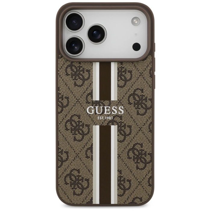 Guess 4G Printed Stripes MagSafe Apple iPhone 17 Pro Max brown