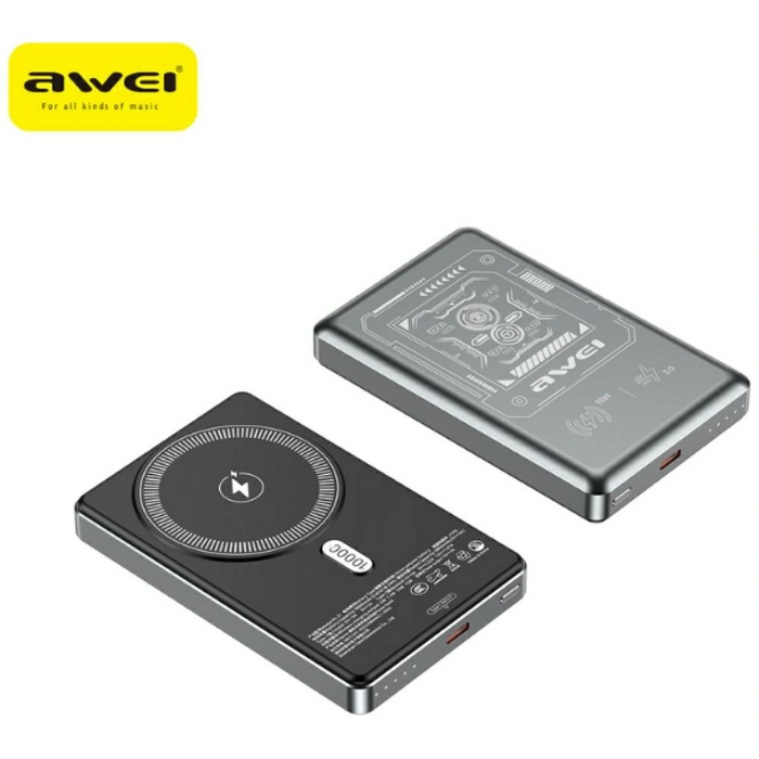 AWEI PA-31 10000mAh 20W Powerbank MagSafe grey