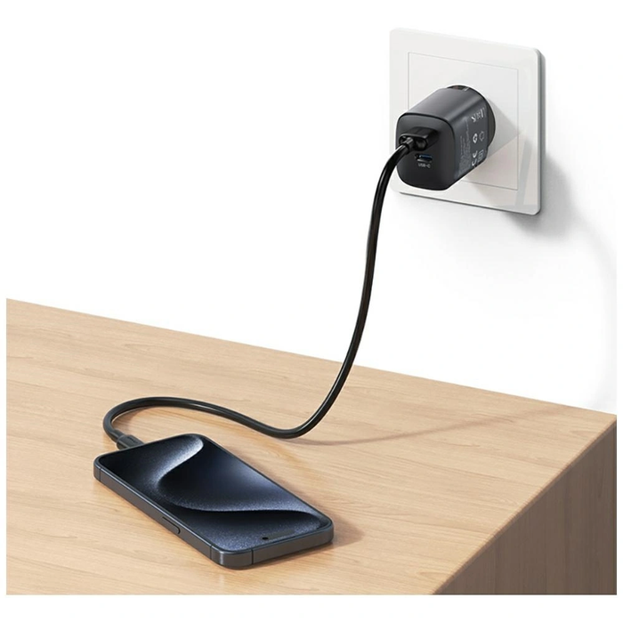 USAMS CC290 T66 45W GaN USB-A, USB-C wall charger tarnish