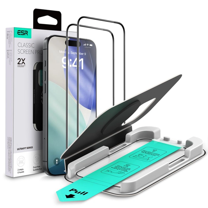 ESR Ultrafit Tempered Glass for Apple iPhone 16 Pro / 17 Clear [2 PACK]