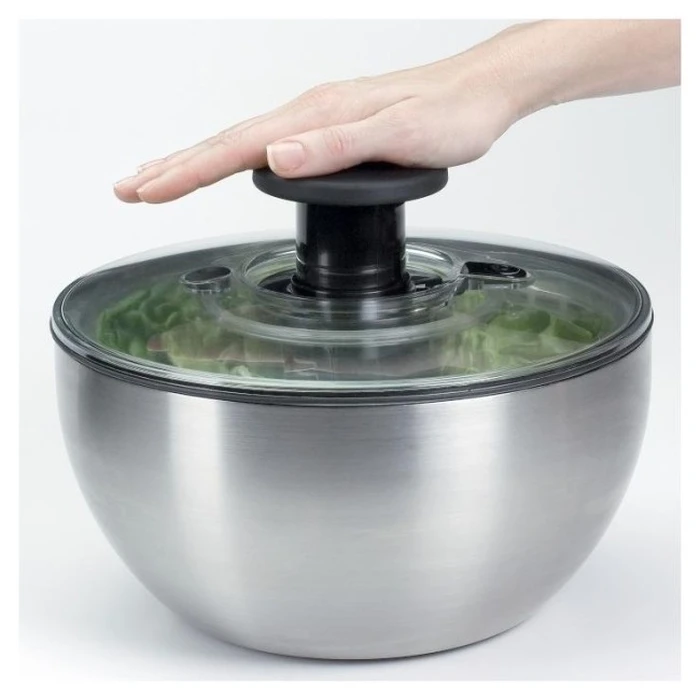 OXO Steel Salad Spinner 6.2L (Model O-1071497) - Silver/White