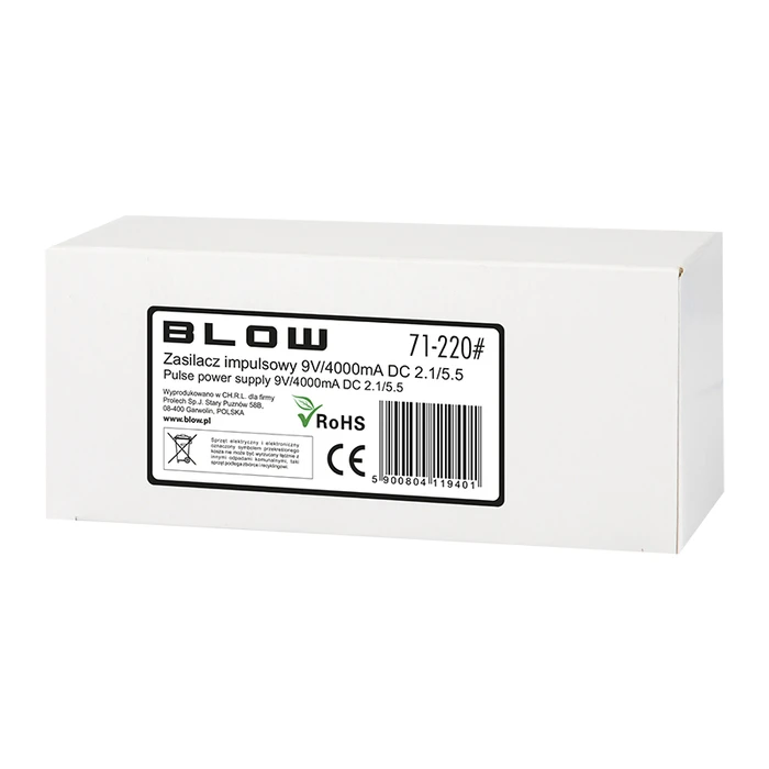 Universal Τροφοδοτικό Blow 9V/4000mA 2.1/5.5 με καλώδιο τροφοδοσίας