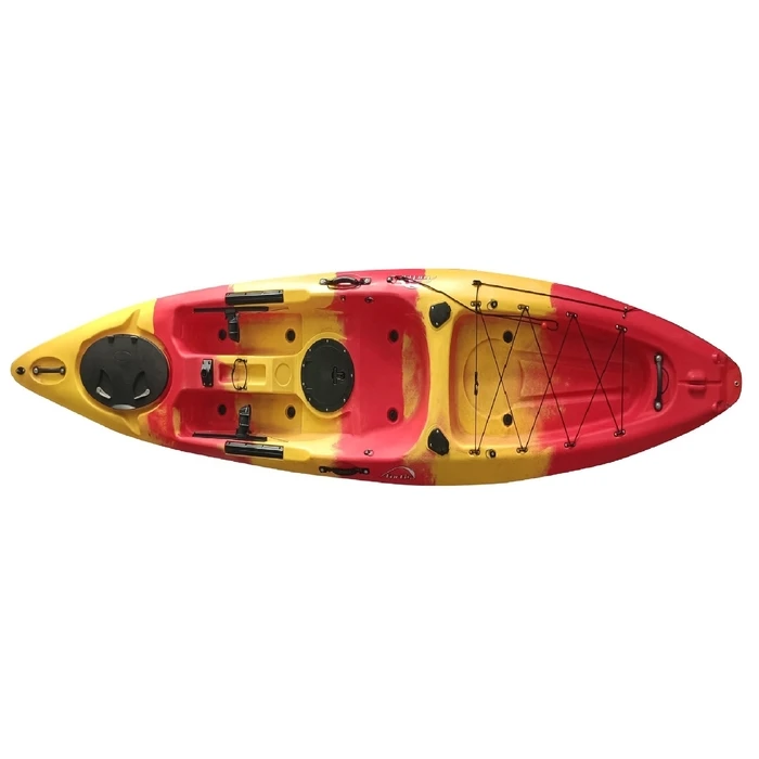 Fortis Kayak Red-Yellow Single-seat with Pedal System L360xW77xD30cm